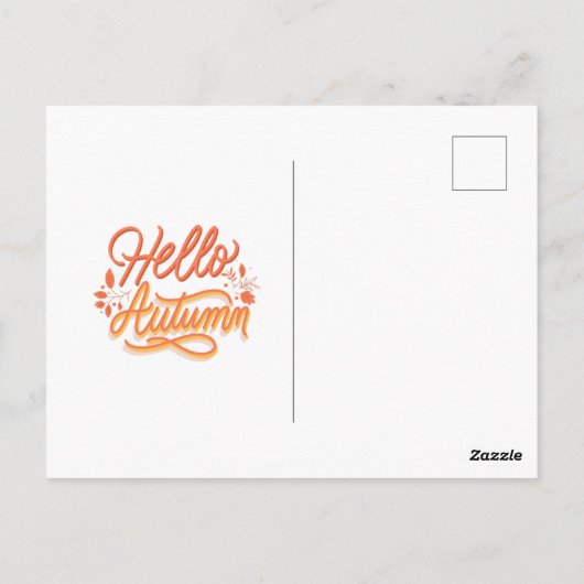 ハローオータム秋キノコ秋の色葉の ポストカード (裏面)