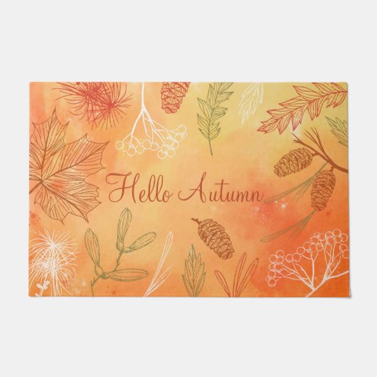 ハローオータム秋ホームデコール ドアマット (正面)
