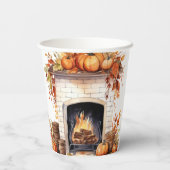 ハローオータム紙コーヒー秋マグカップ、ヴィンテージ秋 紙コップ (裏面)