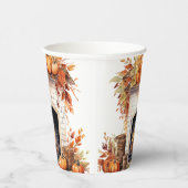 ハローオータム紙コーヒー秋マグカップ、ヴィンテージ秋 紙コップ (右)