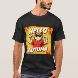 ハローオータム 筋肉 猫 Tシャツ