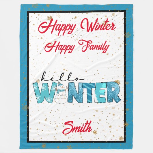 ハローカスタマイズ冬 フリースブランケット (正面)