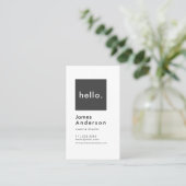 ハローカスタムシンプルモダン汎用アントラサイト 名刺 (スタンド正面)