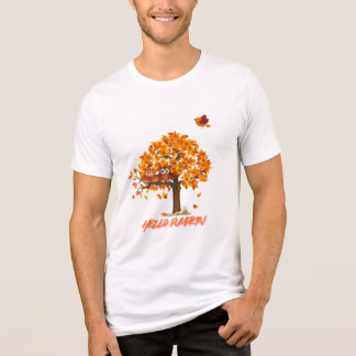 「ハローカボチャかわいい秋ハロウィーンTシャツ」 トライブレンドTシャツ