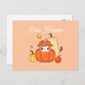 ハローカボチャの子犬カボチャかわいいかわいい ポストカード (正面/裏面)