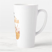 ハローカボチャモダンオレンジカボチャ花付き カフェラテマグ (右)