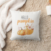 ハローカボチャモダンオレンジカボチャ花付き クッション (ブランケット)