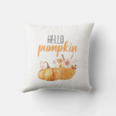 ハローカボチャモダンオレンジカボチャ花付き クッション (裏面)