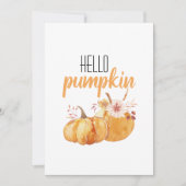 ハローカボチャモダンオレンジカボチャ花付き シーズンカード (正面)
