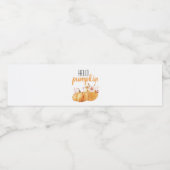 ハローカボチャモダンオレンジカボチャ花付き ペットボトルラベル (シングルラベル)