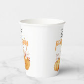 ハローカボチャモダンオレンジカボチャ花付き 紙コップ (右)