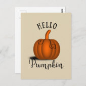 ハローカボチャ水彩おもしろい秋秋 ポストカード (正面/裏面)