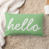 ハローガーリーミントタイポグラフィルンバーピロー ランバークッション (ブランケット)
