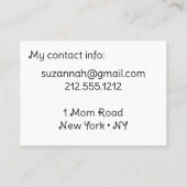 ハローガール連絡ママのカードmommy通話カード コーリングカード (裏面)