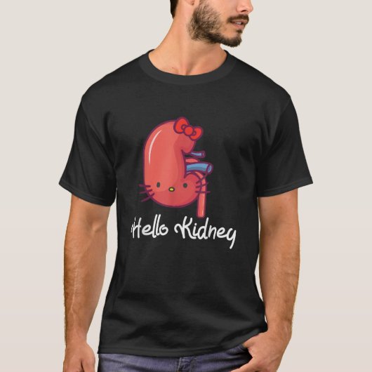 ハローキドニおもしろいーが感謝の気持ちを表す Tシャツ (正面)