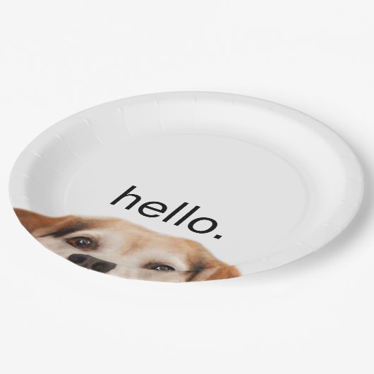 ハローキュートおもしろいビーグルドッグモダントレンディー ペーパープレート (アングル)