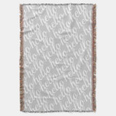 ハローキュートなグレーと白ハローギフト スローブランケット (正面縦)