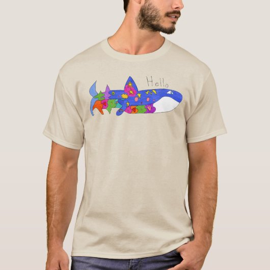 "ハロークジラ" Tシャツ (正面)