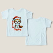 ハロークリスマス – サンタの衣装を着た可愛いクリスマス猫 (デザイン正面&裏面)