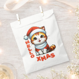 ハロークリスマス – サンタの衣装を着た可愛いクリスマス猫 フェイバーバッグ