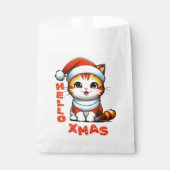 ハロークリスマス – サンタの衣装を着た可愛いクリスマス猫 フェイバーバッグ (正面)