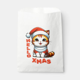 ハロークリスマス – サンタの衣装を着た可愛いクリスマス猫 フェイバーバッグ