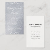 ハローグリーティングスシルバーグリッター 名刺 (正面/裏面)