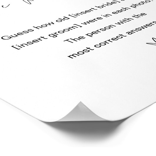 ハローゲームのサインはどこにあったブライダルシャワー ポスター (角)