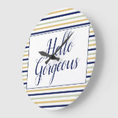 ハローゴスストライプのラウンドクロック ラージ壁時計 (傾斜)