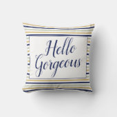 ハローゴスストライプの クッション (正面)