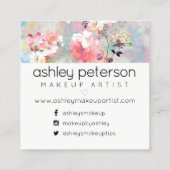 ハローゴスタイポグラフィフローラ水彩 スクエア名刺 (裏面)