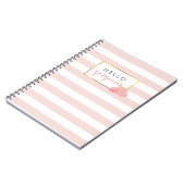 ハローゴスピンクストライプ赤面牡丹ノート ノートブック (左側)