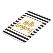 ハローゴスブラック&ホワイト金ゴールドグリッターストライプ マグネット (左側)