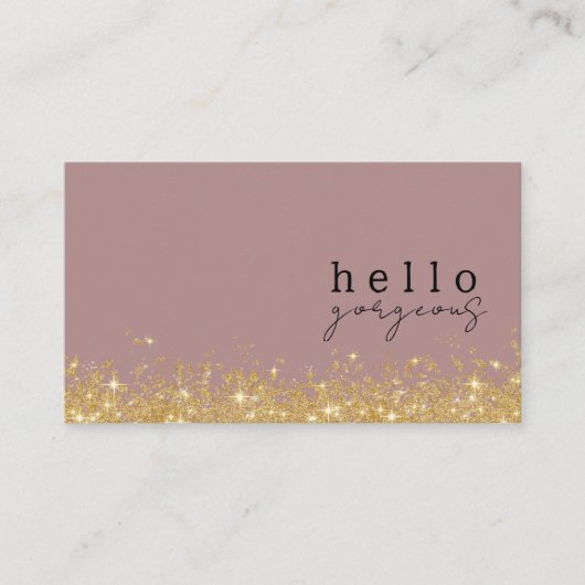 ハローゴスマウヴエレガントと金ゴールドラグジュアリー 名刺 (正面)