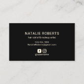 ハローゴスモダン金ゴールドタイポグラフィ美しいサロン 名刺 (裏面)