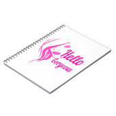 ハローゴスラブリーレディ顔スケッチタイポグラフィ ノートブック (左側)