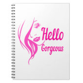 ハローゴスラブリーレディ顔スケッチタイポグラフィ ノートブック (正面)