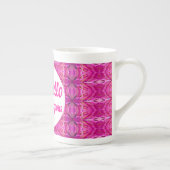 ハローゴスラブリーレディ顔スケッチタイポグラフィ ボーンチャイナマグカップ (右)