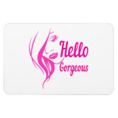 ハローゴスラブリーレディ顔スケッチタイポグラフィ マグネット (横)