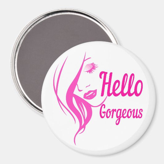 ハローゴスラブリーレディ顔スケッチタイポグラフィ マグネット (正面/裏面)