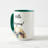 ハローゴス! |かわいい水彩シーズー(犬)TZU犬 マグカップ (正面左)