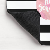 ハローゴス | ブラックストライプとピンクウォーターのカラー マウスパッド (コーナー)