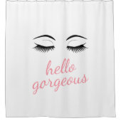 ハローゴージャスかわいらしで睫毛グラマラス シャワーカーテン (正面)