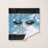 ハローゴージャスな目 – 青 バスタオルセット (ウォッシュタオル)