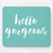 ハローゴージャスアクア&ホワイト マウスパッド (正面)