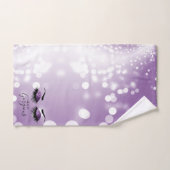 ハローゴージャスパープルグリッターの目 バスタオルセット (ハンドタオル)