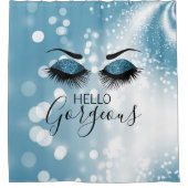 ハローゴージャスブルーアイズ シャワーカーテン (正面)