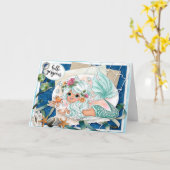 ハローゴージャスマーメイド勇気付けられるカード カード (黄色い花)