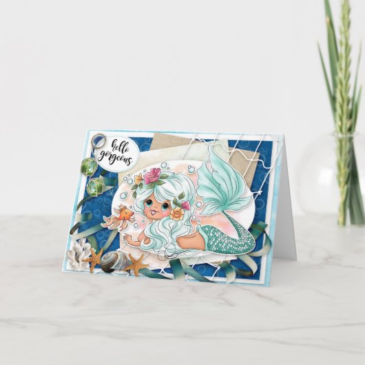ハローゴージャスマーメイド勇気付けられるカード カード (正面)