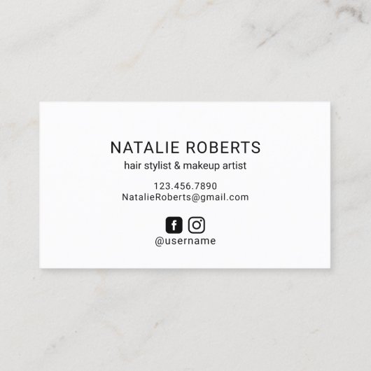 ハローゴージャスミニマリスト金ゴールドタイポグラフィサロン 名刺 (裏面)